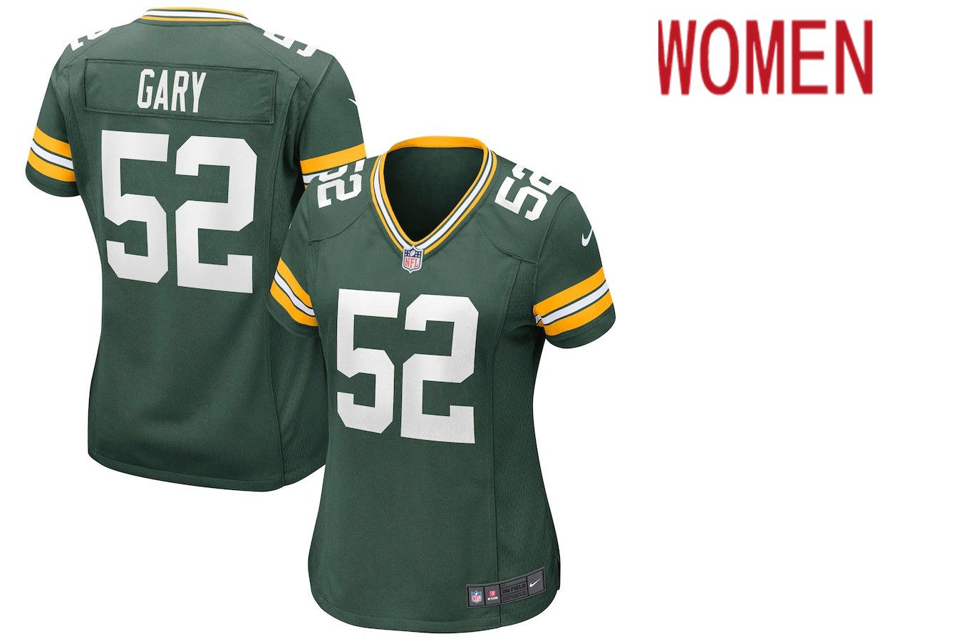 Women Green Bay Packers #52 Rashan Gary Nike Green Game NFL Jersey
